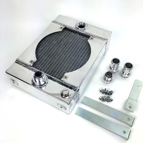 CSF Racing 2-Row 3.5" King Cooler Drag Radiator w/9" Spal Fan for Universal