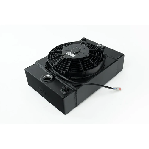 CSF Racing 2-Row 3.5" King Cooler Drag Radiator w/9" Spal Fan Black Universal