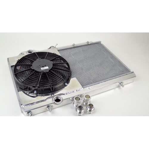 CSF Racing 1-Row 31mm Ultra High Performance Aluminium Radiator w/12" Fan & Shroud for Mitsubishi Evo 4-9