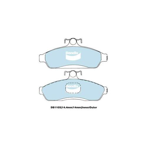 Bendix General CT Brake Pad Set Front for Skyline 86-90/Pintara 86-90 (DB1105GCT)