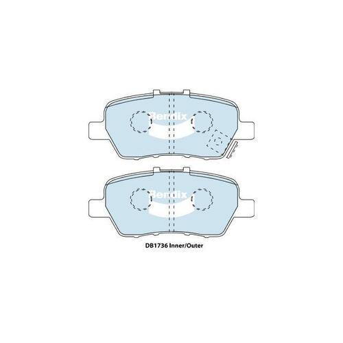 Bendix General CT Brake Pad Set Rear for MDX 03-07 (DB1736GCT)