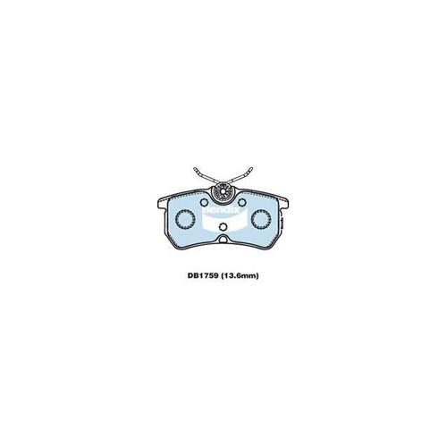 Bendix General CT Brake Pad Set Rear for Fiesta 07-09/Focus 02-05 (DB1759GCT)
