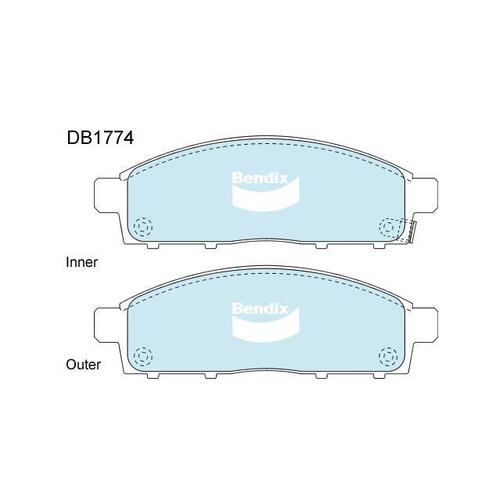 Bendix Ultimate 4WD Brake Pad Set Front for Challenger 08-16 (DB1774ULT4WD)