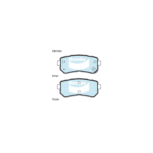 Bendix General CT Brake Pad Set Rear for Accent 03-10/i20 08-15 (DB1943GCT)