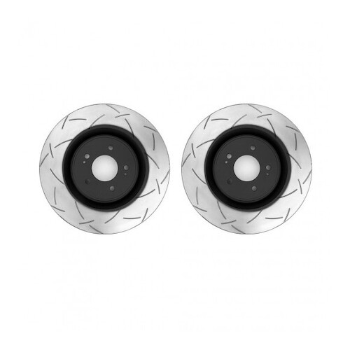 Street Series 2x T2 Slotted Solid Rear Rotors for Civic 01-06/Integra 01-07