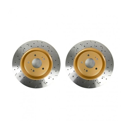 Clubspec 4000 2x XS Cross-Drilled/Slotted Front Rotors FOR Mitsubishi EVO X 07-15