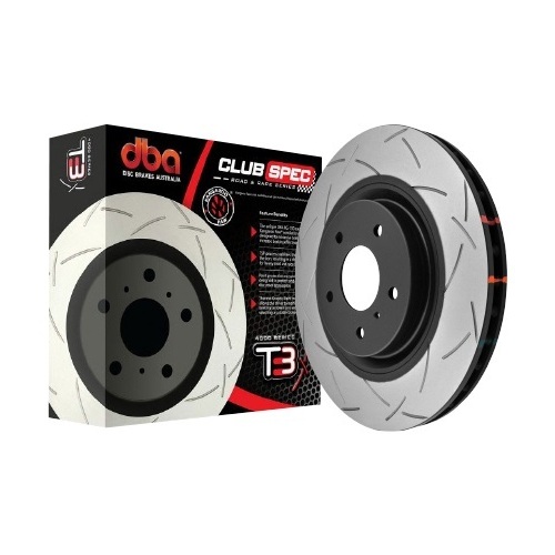 2 x 4000 Series T3 Slotted Brake Rotor Rear for (Stinger 2017+ Brembo)