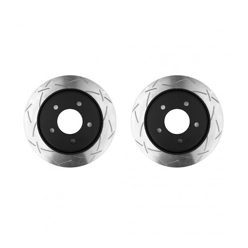 Clubspec 4000 2x T3 Slotted Rear Rotors FOR Mitsubishi EVO V-IX 98-08