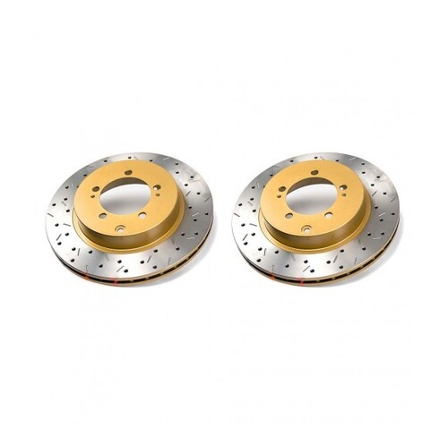 Clubspec 4000 2x XS Cross-Drilled/Slotted Rear Rotors FOR Mitsubishi EVO V-IX 98-08