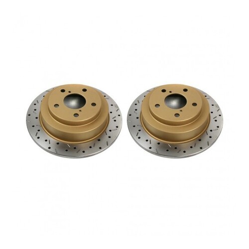 DBA DBA4644XS Clubspec 4000 2x XS Cross-Drilled/Slotted Solid Rear Rotors FOR WRX 08/FXT 97-08/Impreza