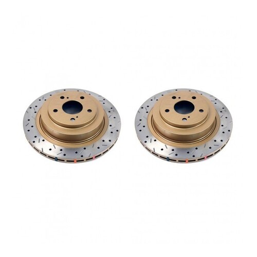 DBA DBA4649XS Clubspec 4000 2x XS Cross-Drilled/Slotted Rear Rotors FOR WRX/STi 96-02/Liberty RS