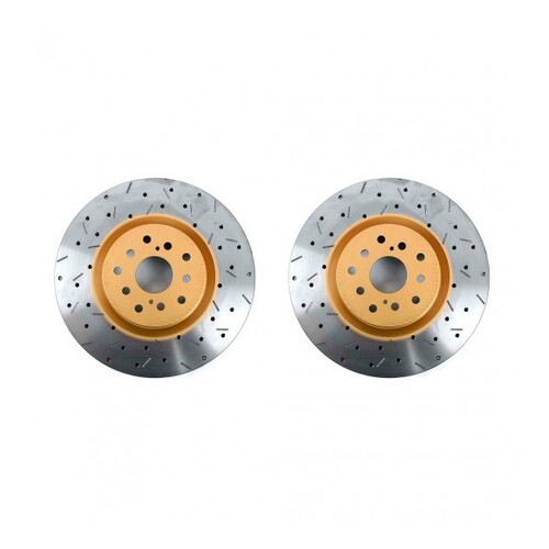 DBA DBA4654XS-10 Clubspec 4000 2x XS Cross-Drilled/Slotted Front Rotors FOR STi 02-20/LGT STi 06-09