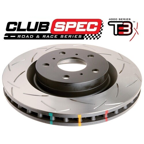 Clubspec 4000 2x T3 Slotted Rear Rotors for Impreza STi 02-07