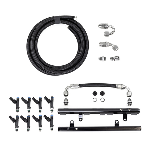 Deatschwerks LS1/LS6 Fuel Rails w/Crossover, 420cc/min Injectors + Returnless Plumbing Kit (Camaro 9