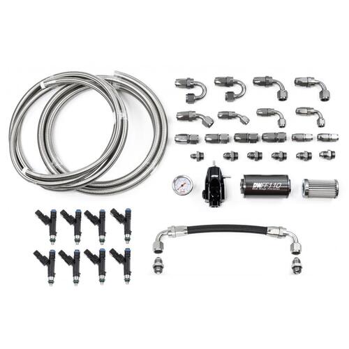 Deatschwerks LS1/LS6 Fuel Rails w/Crossover, 420cc/min Injectors + Full Return Plumbing Kit (Camaro
