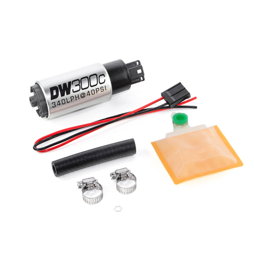 Deatschwerks DW300C 340lph Compact Fuel Pump w/Install Kit