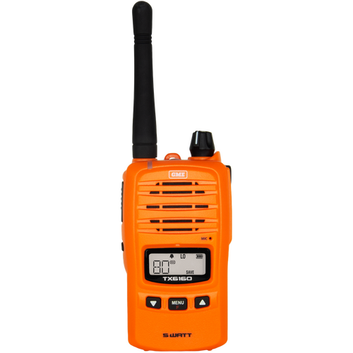 GME 5/1 Watt IP67 UHF CB Hndheld Radio - Blaze Orange