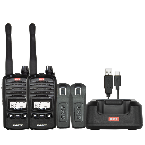 GME 2 Watt UHF CB Handheld Radio - Twin Pack