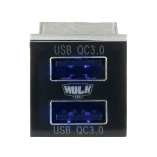 Hulk 4x4 Dual Usb Socket QC3 OE RPL Blue LED (New Toyota Square)