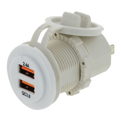 Hulk 4x4 Dual USB White Socket Port 1 2.4A with QC3.0