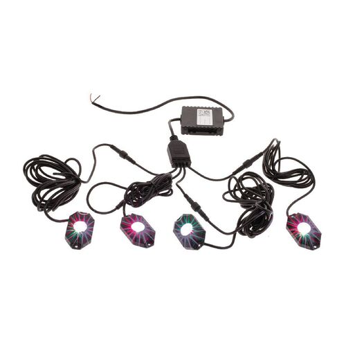 Hulk 4x4 Pkt 4 RGBW LED Rock Light Kit 9-32V 36Watt 120Deg Flood Beam