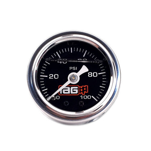 IAG Performance Performance 0-100 PSI Liquid Filled Fuel Pressure Gauge - Black Face