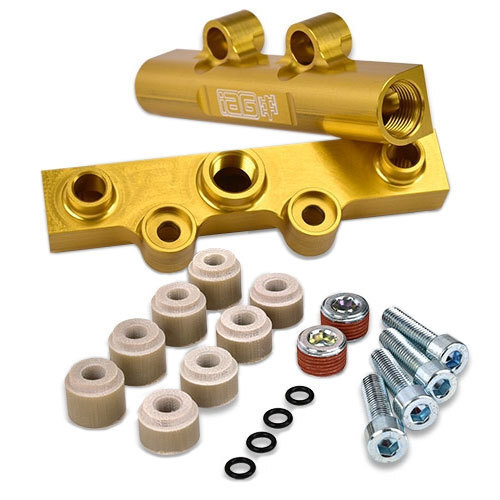 IAG Performance V3 Top Feed Fuel Rails for (WRX 01-14/STi 02-20/LGT 07-12/FXT 03-13) - Gold Finish