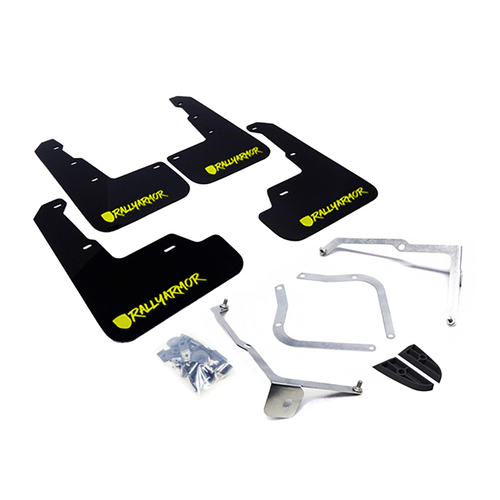 RALLY ARMOR X SERIES MUD FLAPS SUIT 2015+ SUBARU WRX/STI STI FLURO YELLOW/GREEN