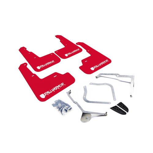 RALLY ARMOR X SERIES MUD FLAPS SUIT 2015+ SUBARU WRX/STI STI RED WITH WHITE LOGO
