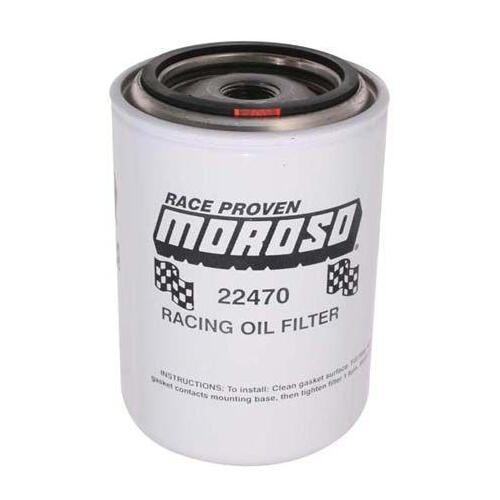 Moroso Racing Oil Filter, Ford and Chrysler, 3/4-16 UNF Thread, Long Design