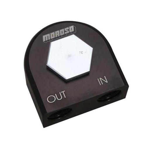 Moroso Universal Remote Oil Filter Adapter, 22mm-1.5 thread and 2-5/8 O-ring Fits: New Ford Applications, GM LS 2006 Corvette E Code 2007 & up