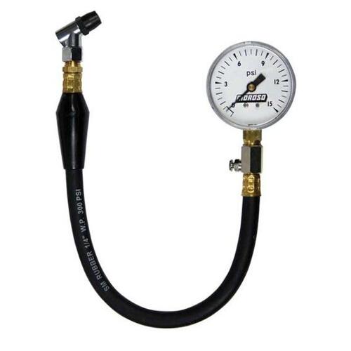 Moroso Tyre Pressure Gauge, Dial Type, 0-15 PSI
