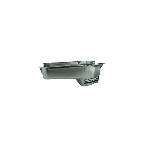 MOROSO OIL PAN, SBC 86-UP WITH 1 PIECE SEAL PASSENGER SIDE DIP STICK, 8.25 IN. DEEP