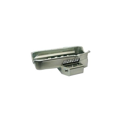 MOROSO OIL PAN, SBC PRE- 80 DRIVER'S SIDE DIPSTICK, LOW GROUND CLEARANCE, ROAD RACE BAFFLED, 7 IN. DEEP