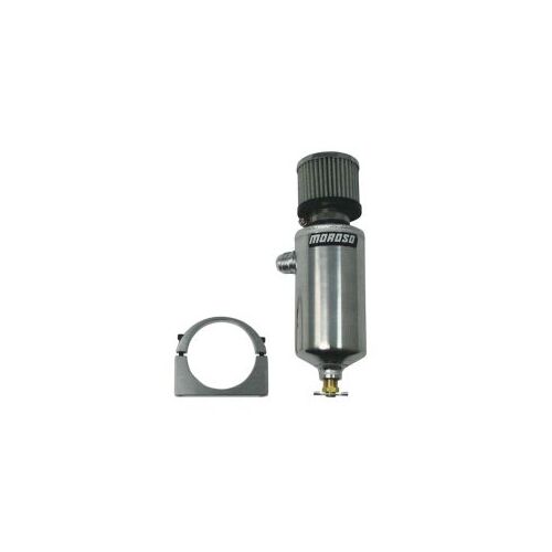 MOROSO TANK, BREATHER, CATCH CAN, -12AN MALE FITTING, BILLET MOUNTING BRACKET