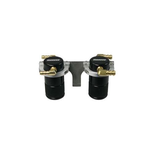 MOROSO SEPARATOR, AIR OIL, CATCH CAN, SMALL BODY WITH BLACK FINISH, SUBARU STI 08-14 FRONT MOUNT INTERCOOLER