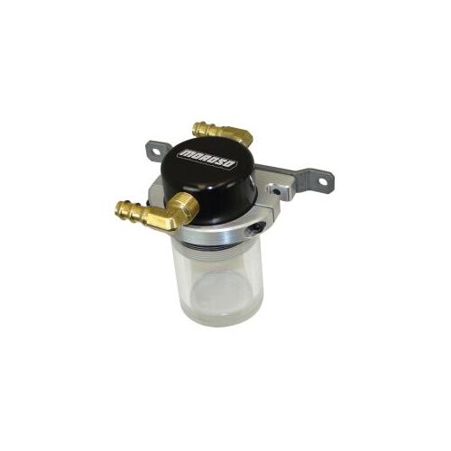 MOROSO SEPARATOR, AIR OIL, CATCH CAN, SMALL BODY, UNIVERSAL, BLACK FINISH, CLEAR BOTTOM