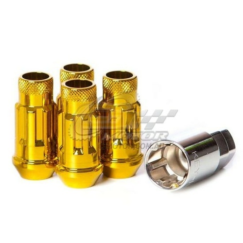 Muteki SR48 Lock Nut Set Yellow Chrome(12 x 1.5) - 32902Z