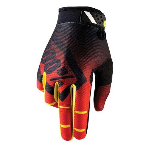 100% Ridefit Corpo Red Gloves