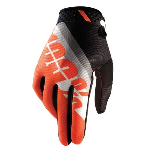 100% Ridefit Slant Orange Gloves