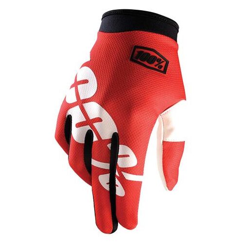 100% iTrack Fire Red Gloves