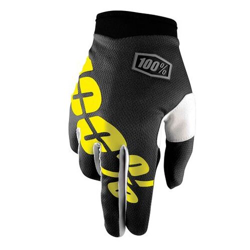 100% iTrack Black/Neon Yellow Gloves