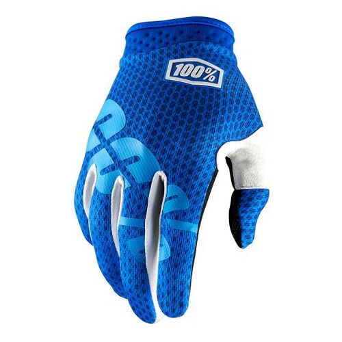 100% iTrack Blue Gloves