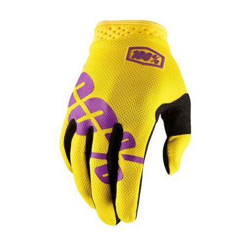100% iTrack Yellow/Purple Gloves
