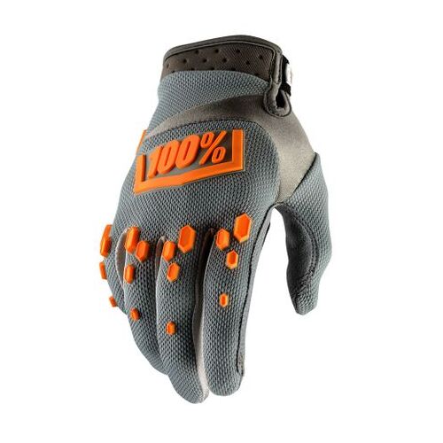 100% Airmatic Grey Gloves