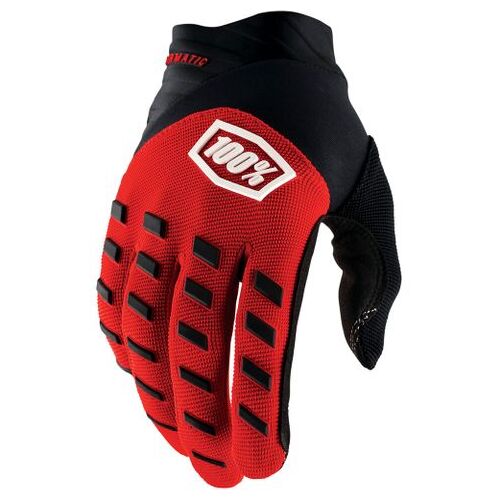 100% Airmatic Red/Black Gloves
