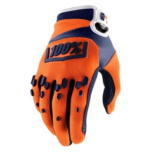 100% Airmatic Orange/Navy Gloves