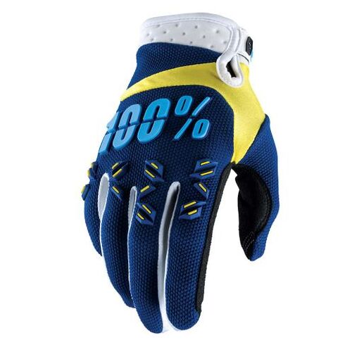 100% Airmatic Yellow/Navy Gloves