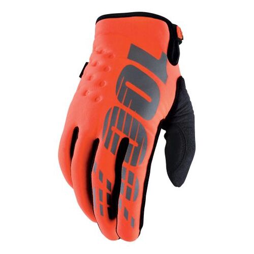 100% Brisker Orange Gloves