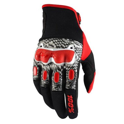 100% Derestricted Black/White/Red Gloves